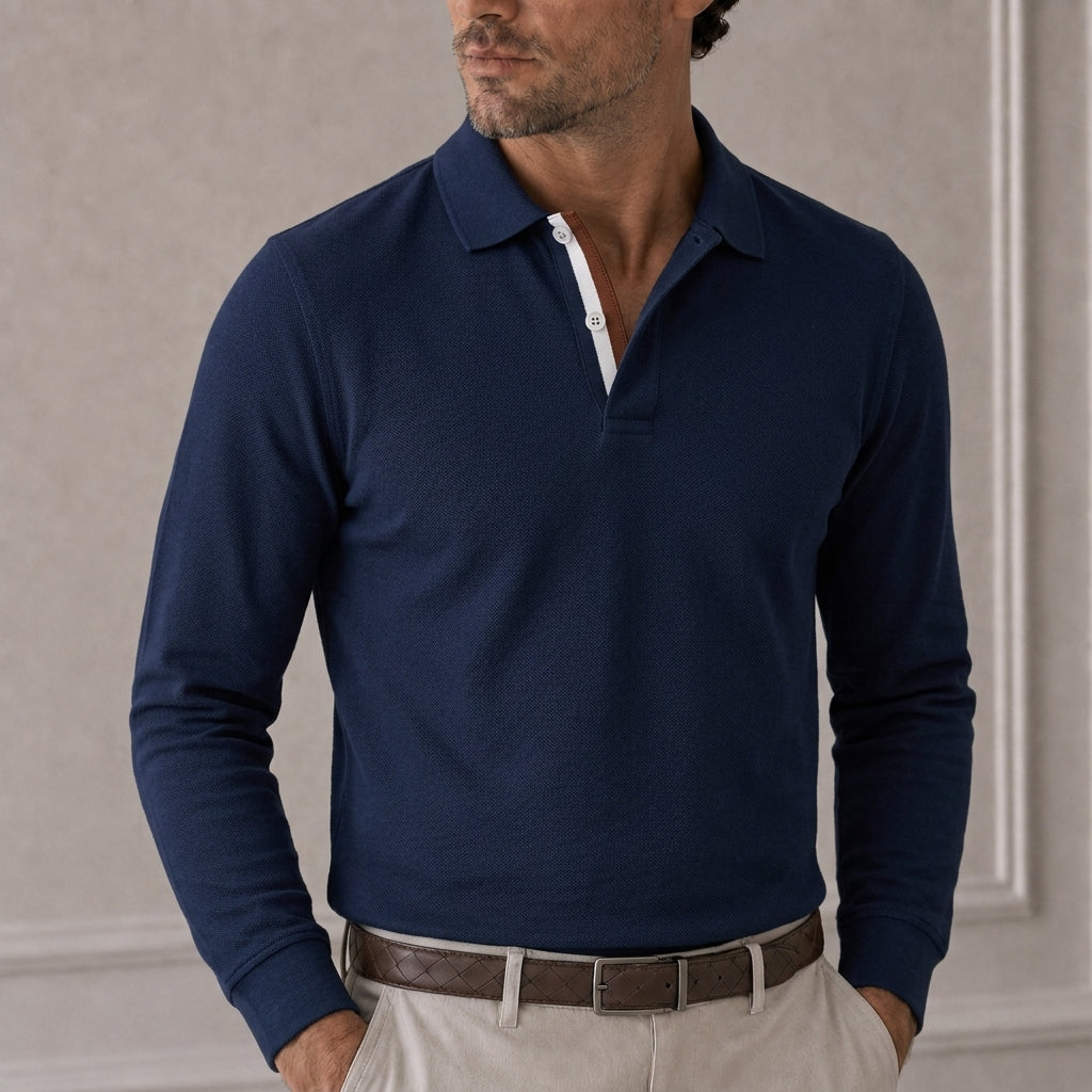 Navy Piqué Polo - Regular Fit