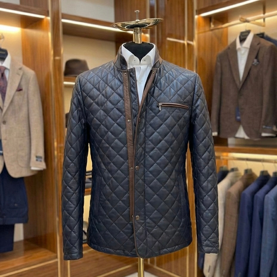 The Bentley Diamond Signature Leather Jacket