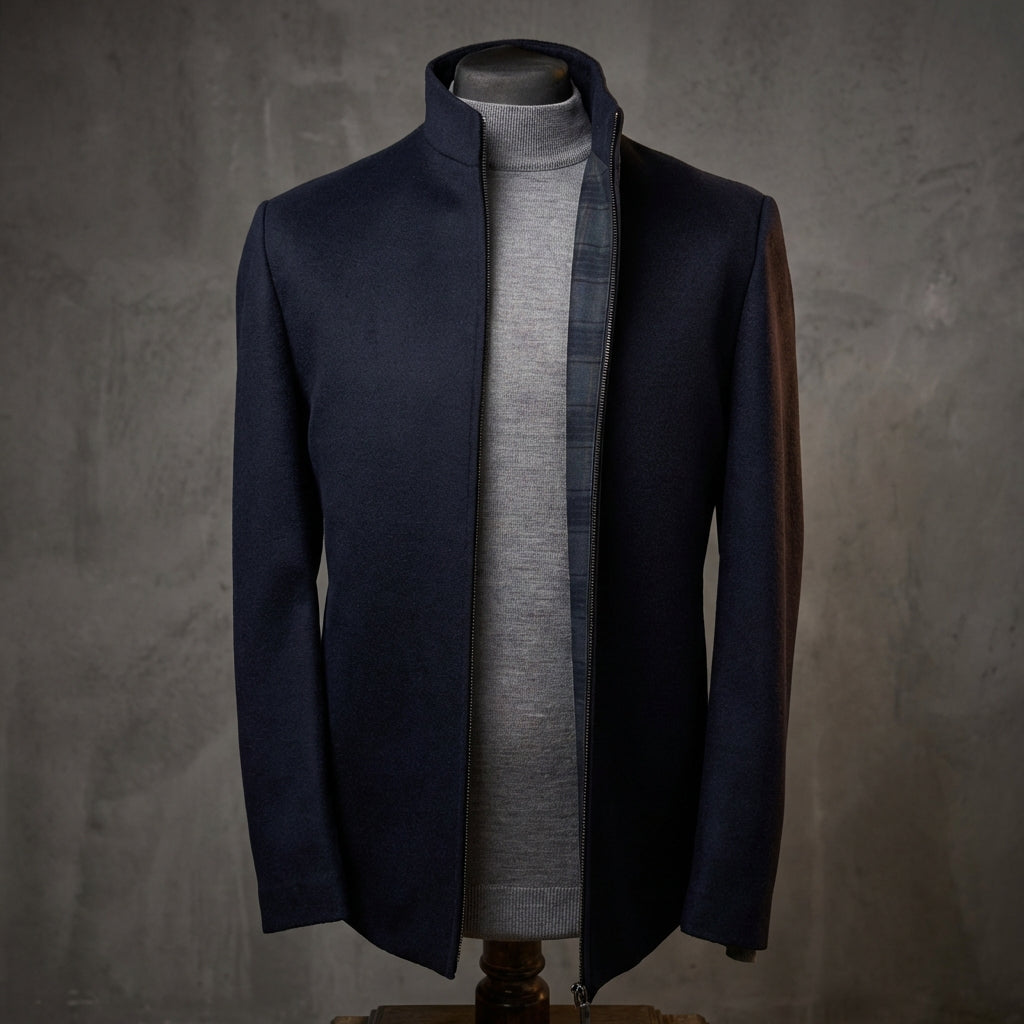 Wool & Cashmere Stand Collar Jacket