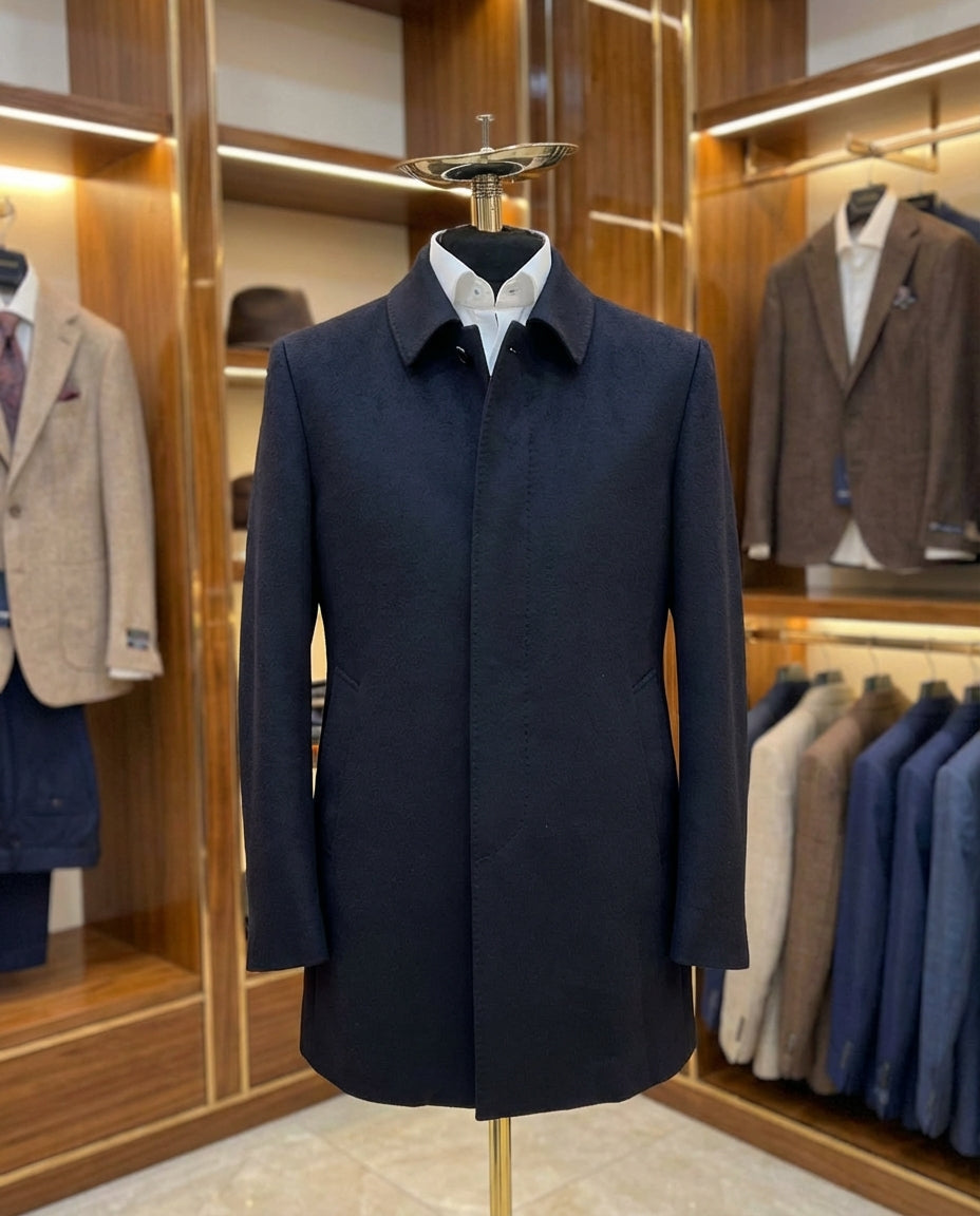 Wool & Cashmere Car Coat with Removable Down Lining