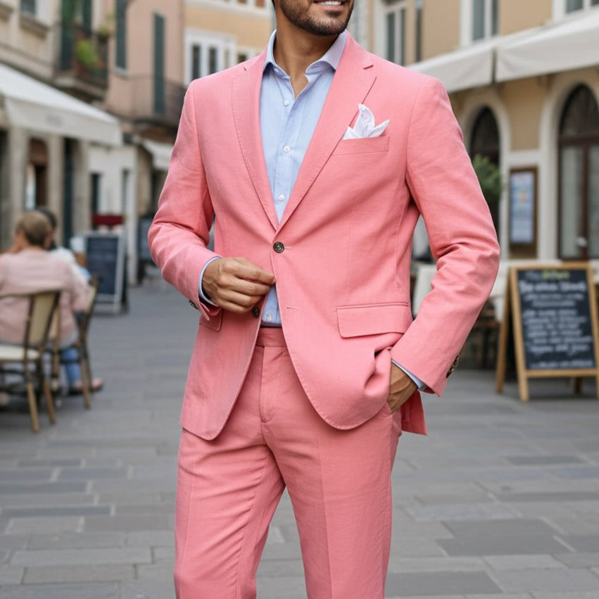 Italian Pink Linen Suit