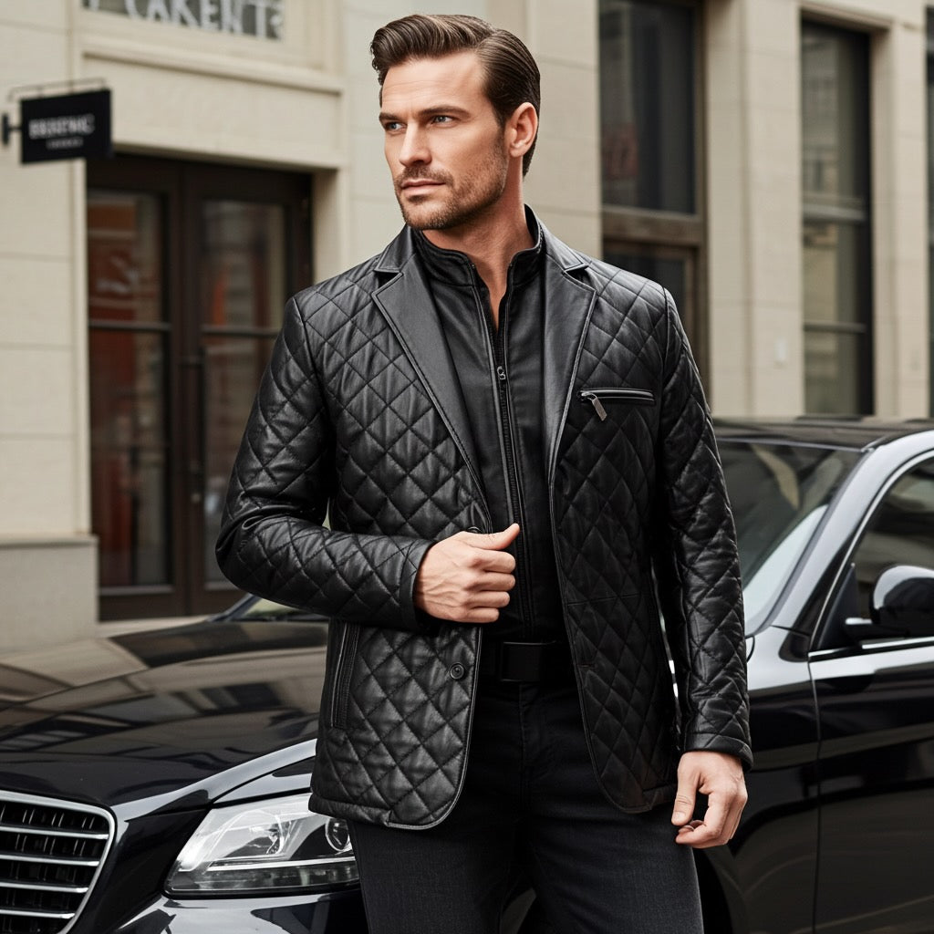 The Bentley Diamond Hybrid Leather Jacket