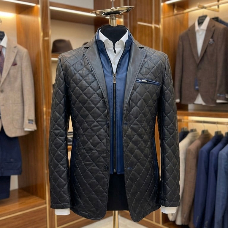 The Bentley Diamond Hybrid Leather Jacket