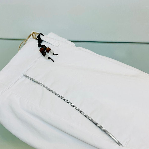 White Chinos with Grey TrimChinos with contrast pocket trim