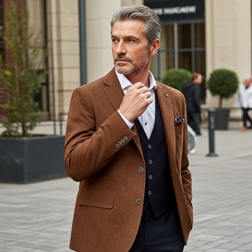 Brown Alcantara Blazer