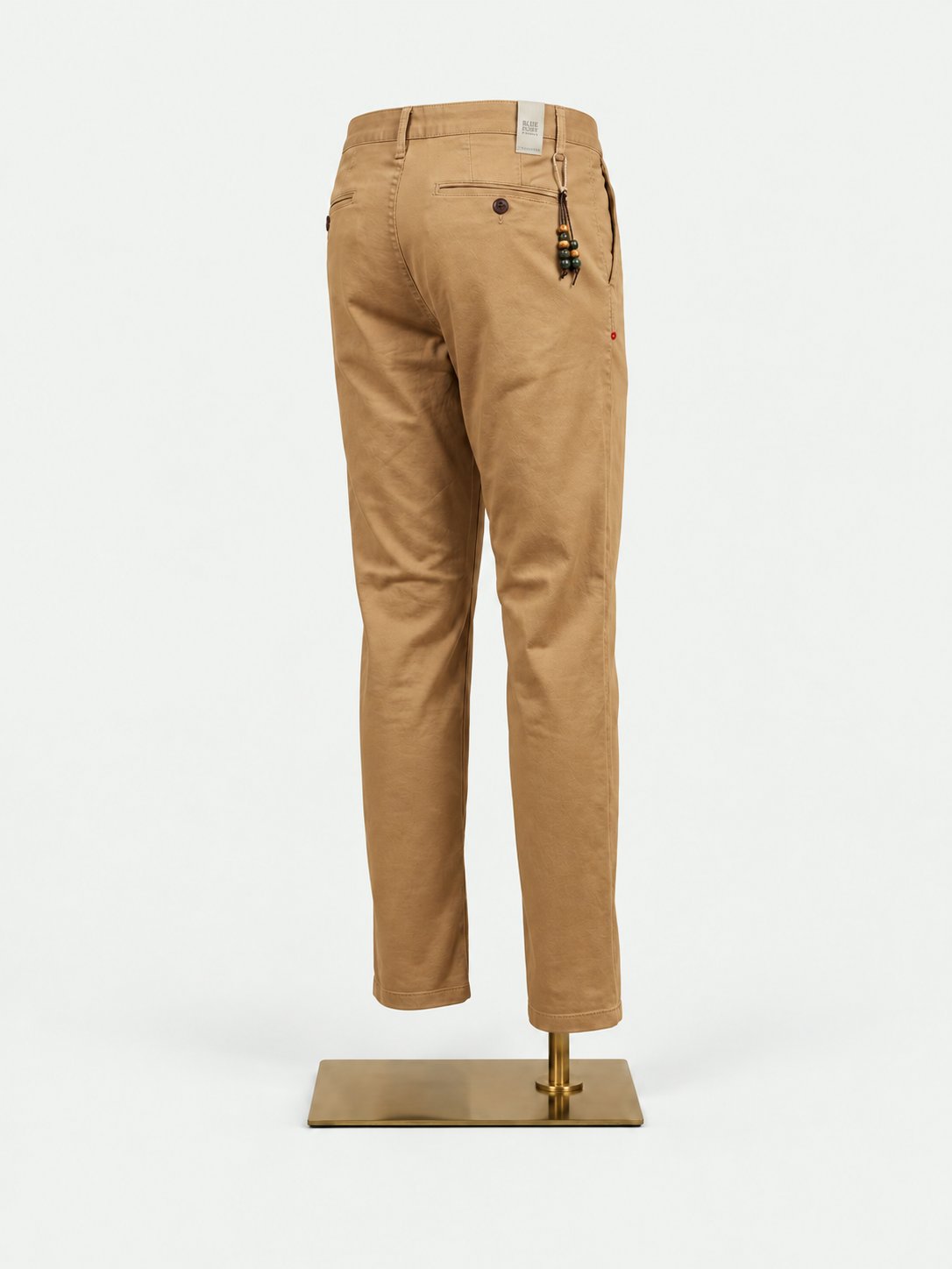 Camel Sateen Cotton Chinos - Tailored Fit