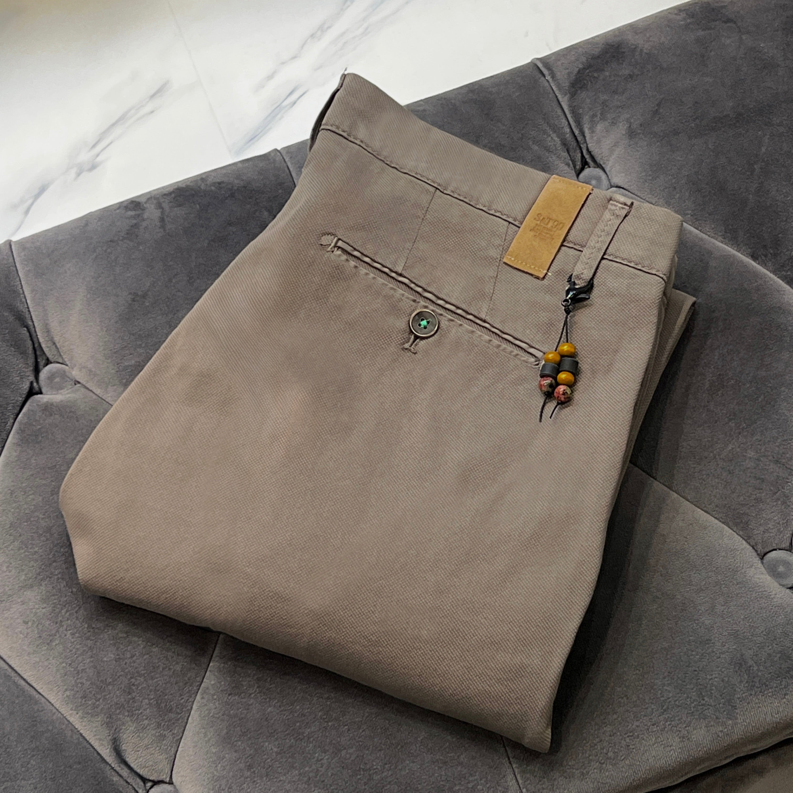 Birdseye Taupe Chinos