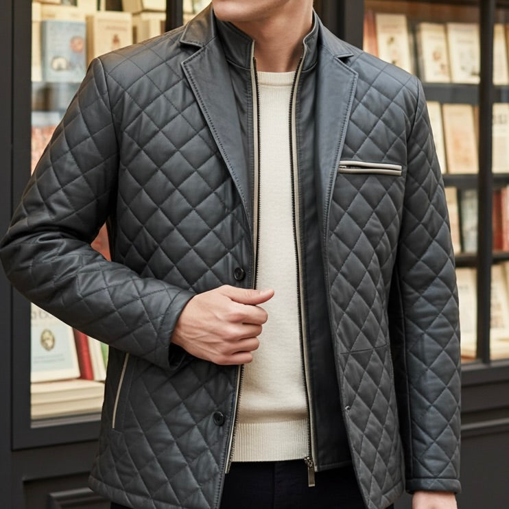 The Bentley Diamond Hybrid Leather Jacket