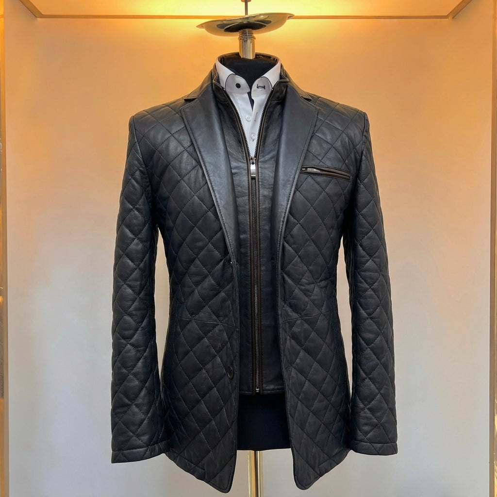 The Bentley Diamond Hybrid Leather Jacket