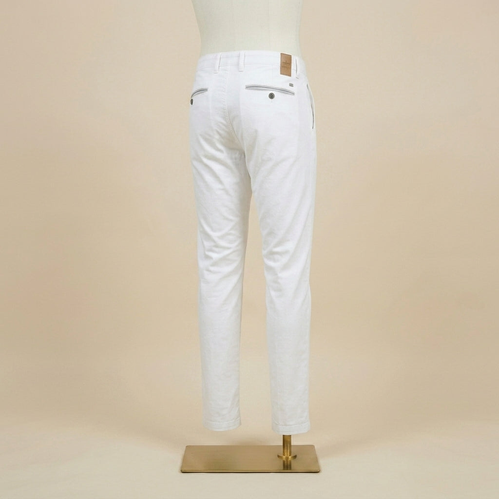White Cotton Chinos – Tailored Fit