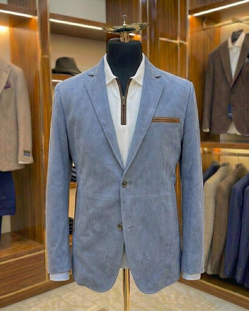 Blue Alcantara Jacket