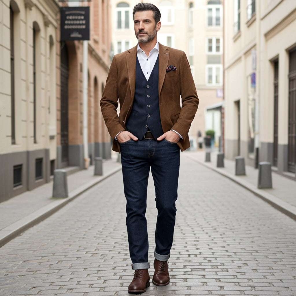 Brown Alcantara Blazer