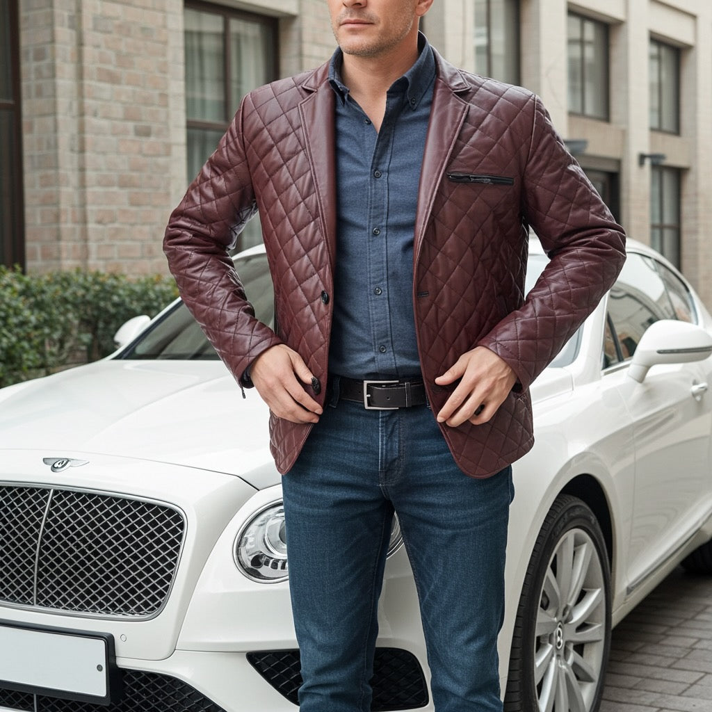 The Bentley Diamond Hybrid Leather Jacket