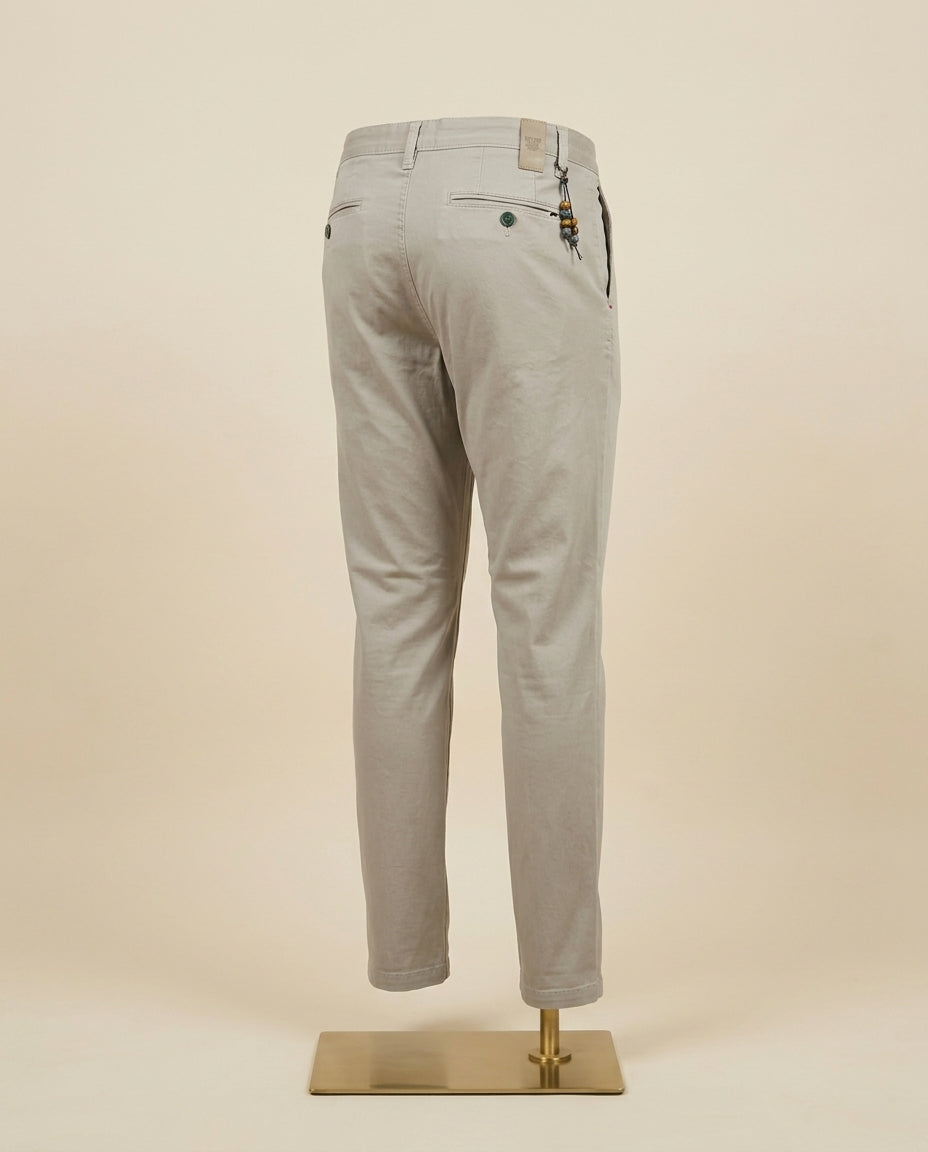 Stone Cotton Chinos - Tailored Fit