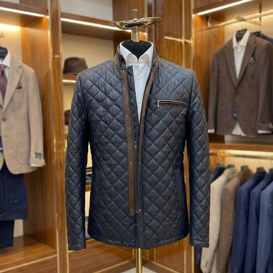 The Bentley Diamond Signature Leather Jacket