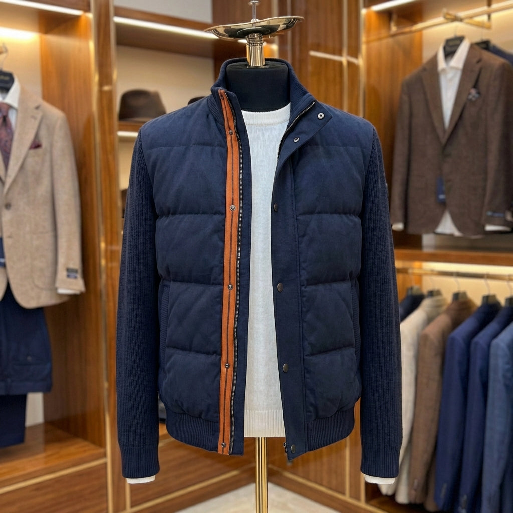 Navy Hybrid Duck Down Jacket