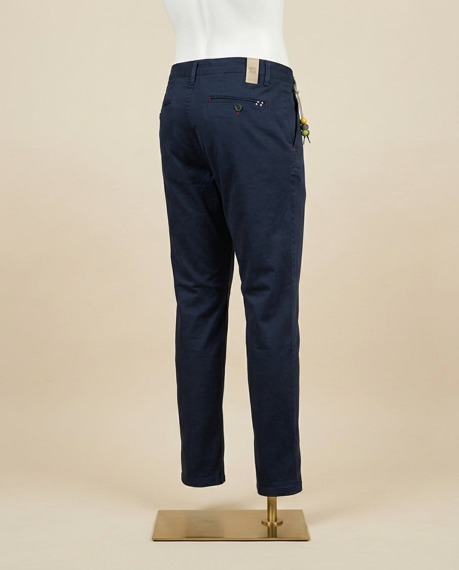 Navy Cotton Chinos - Tailored Fit