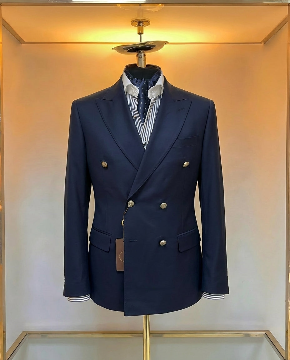 Regent Double-Breasted Wool Blazer