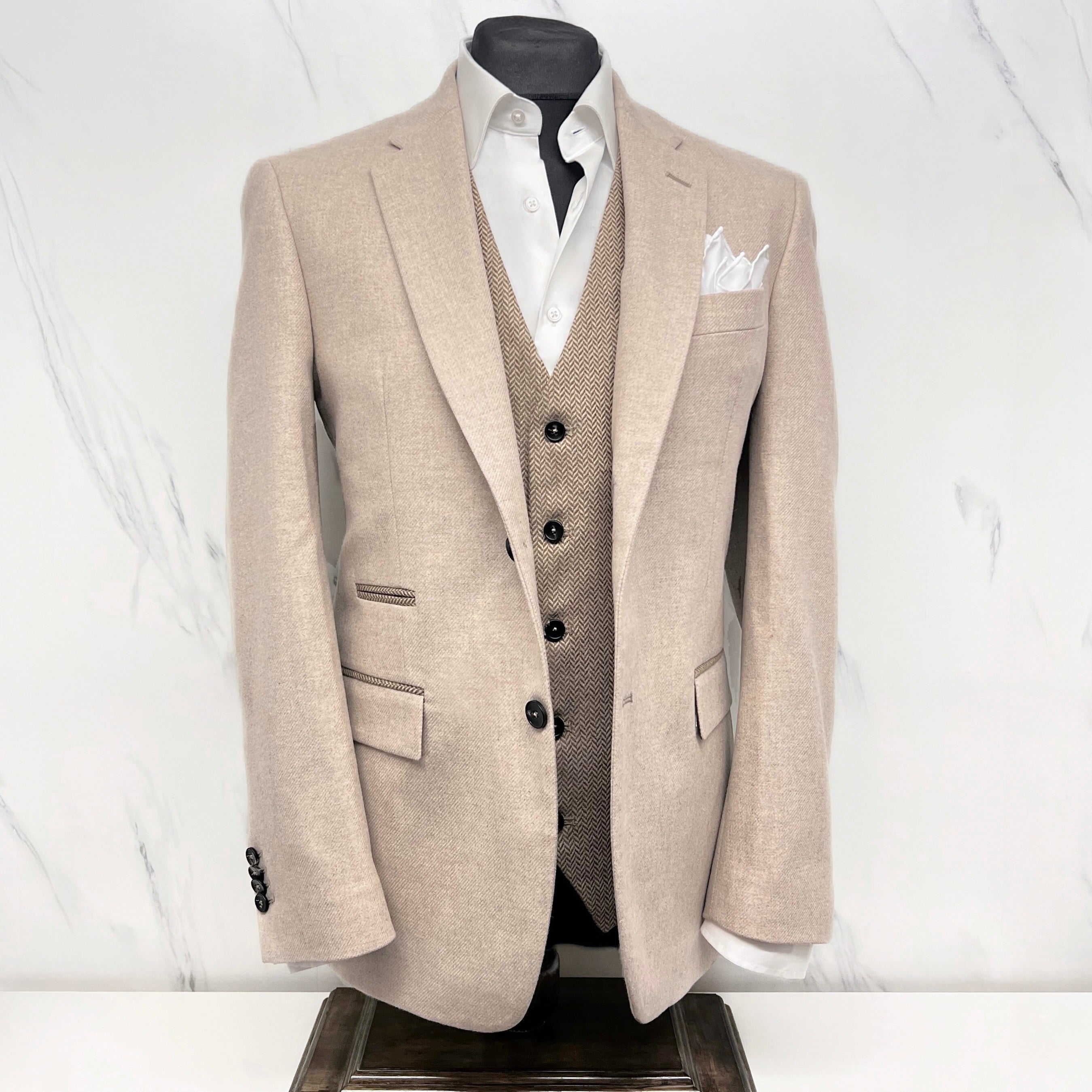Beige Blazer with Fawn Trim