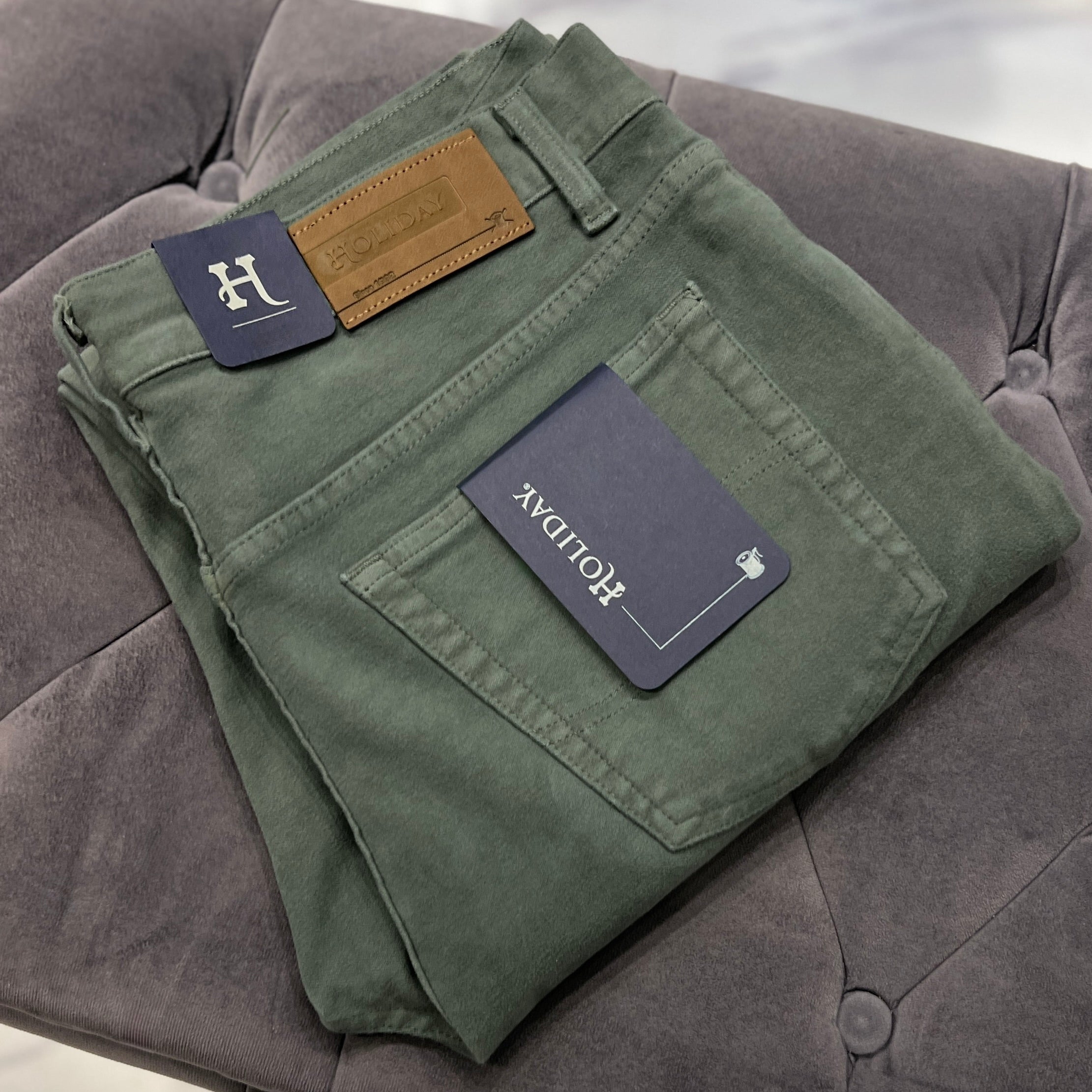 Sage Moleskin Plat Jeans
