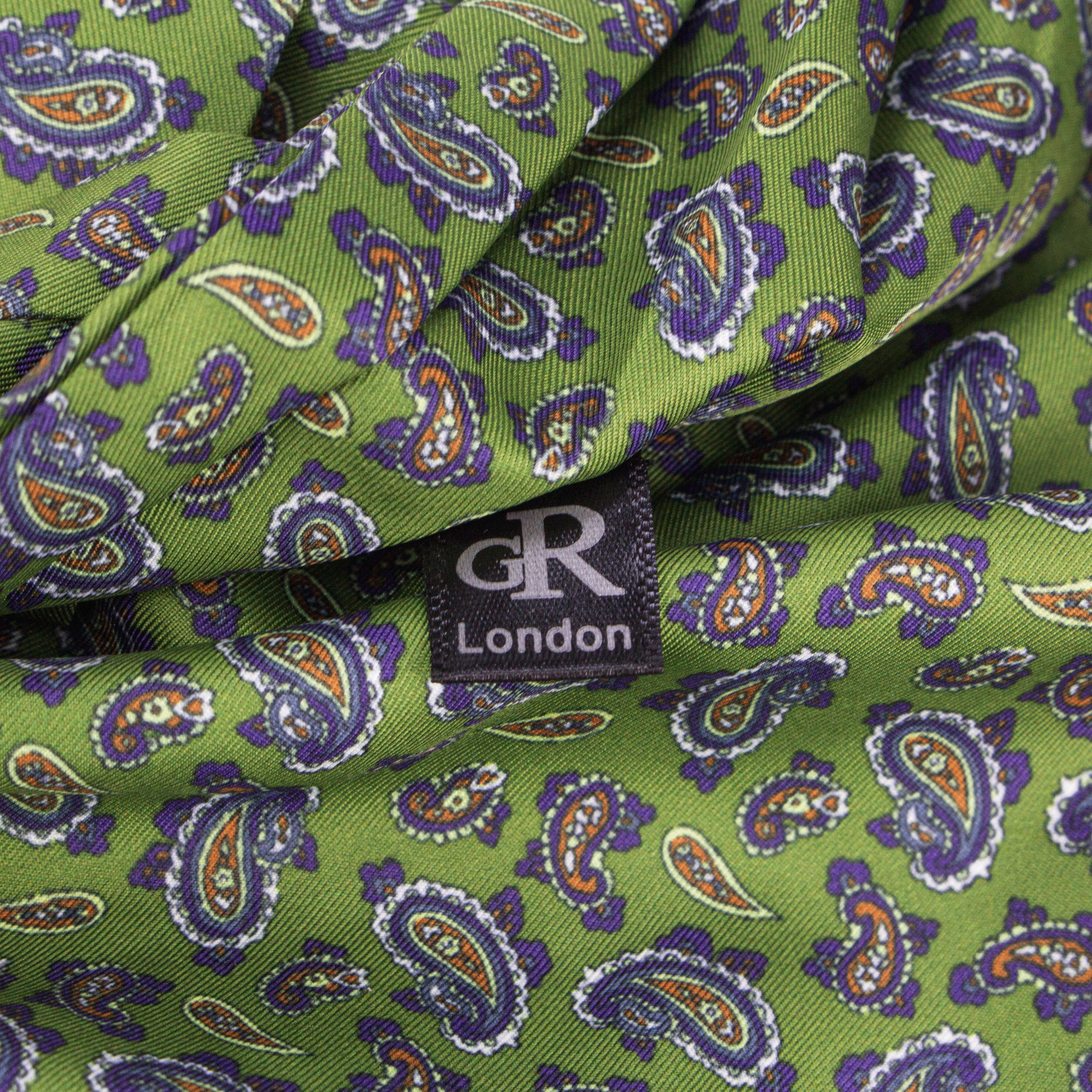 Olive Paisley Charm Silk Cravat