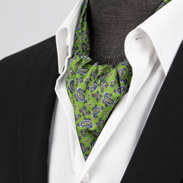 Olive Paisley Charm Silk Cravat