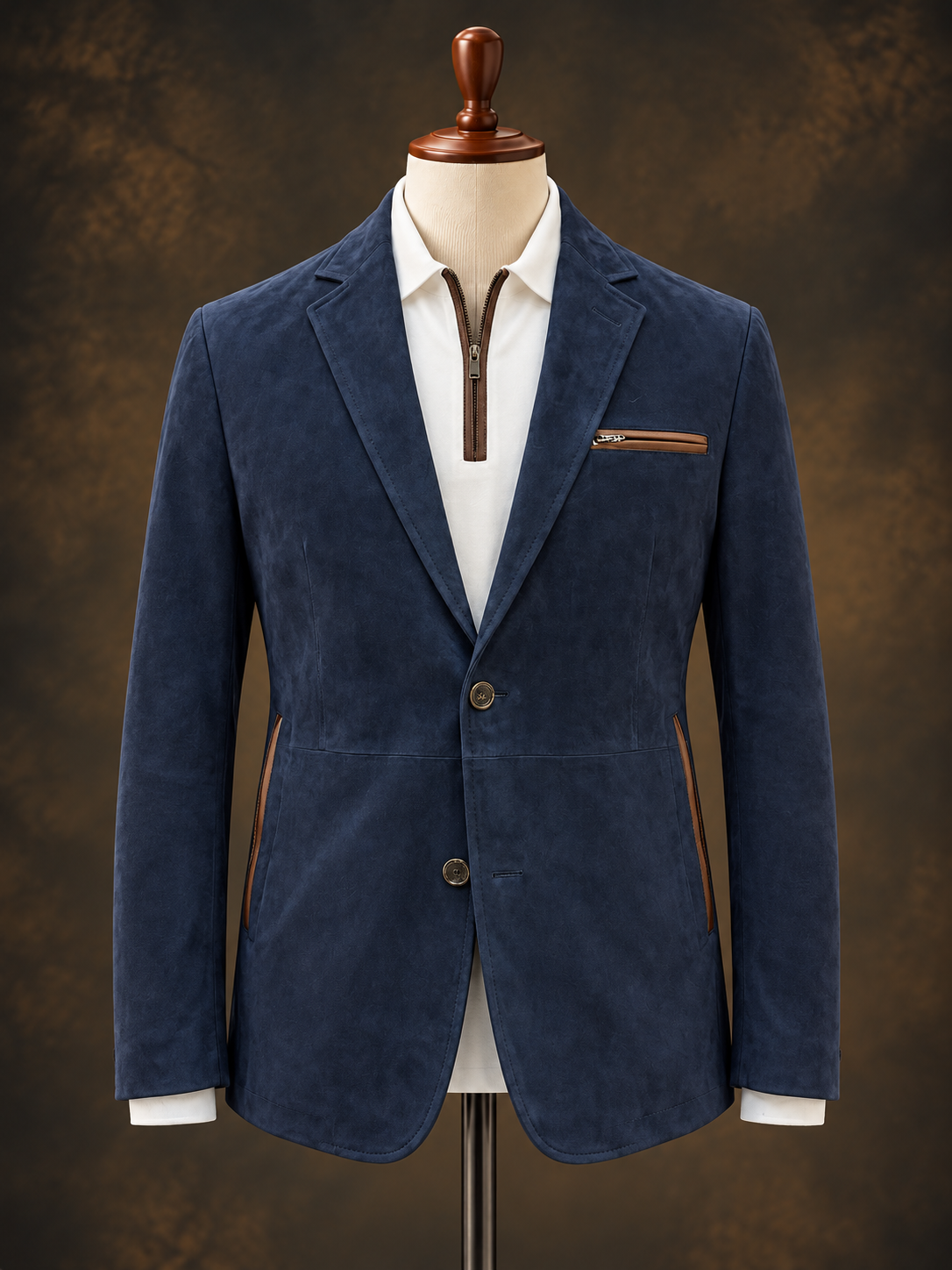 Dark Navy Alcantara Blazer – mannequin