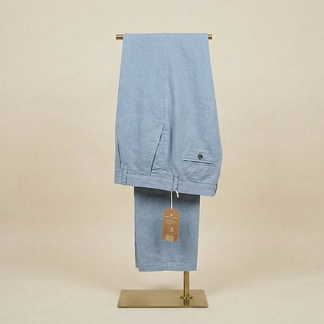 Light Blue Linen & Cotton Chinos