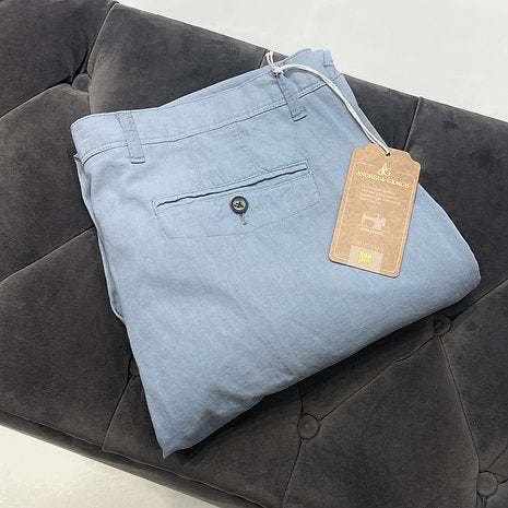 Light Blue Linen & Cotton Chinos