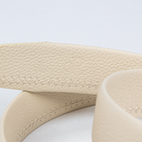 Ivory Textured Leather Belt
