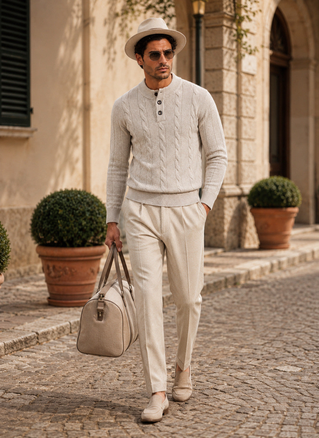 Oslo Oatmeal wool cable knit jumper – photo 3