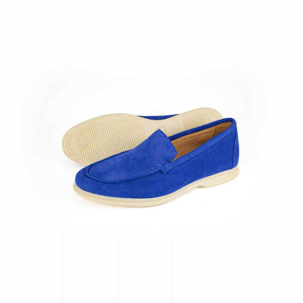 Royal Blue Suede Slip-On Loafers