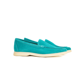 Aquamarine Suede Slip-On Loafers