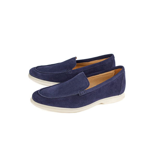 Midnight Blue Suede Slip-On Loafers