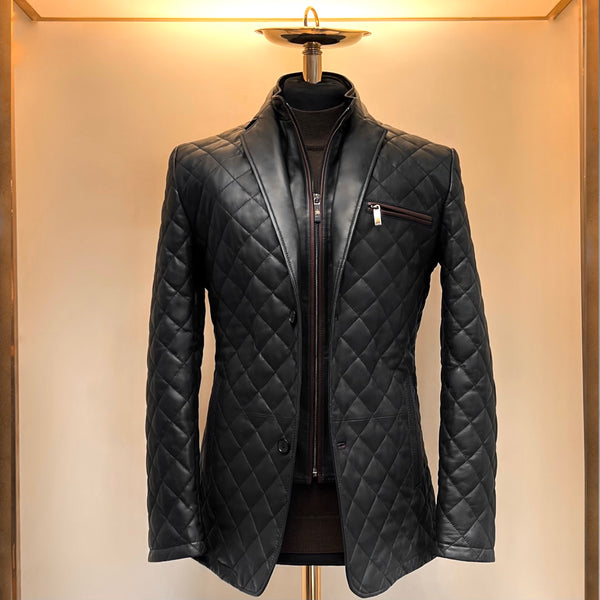 Bentley diamond hybrid leather jacket