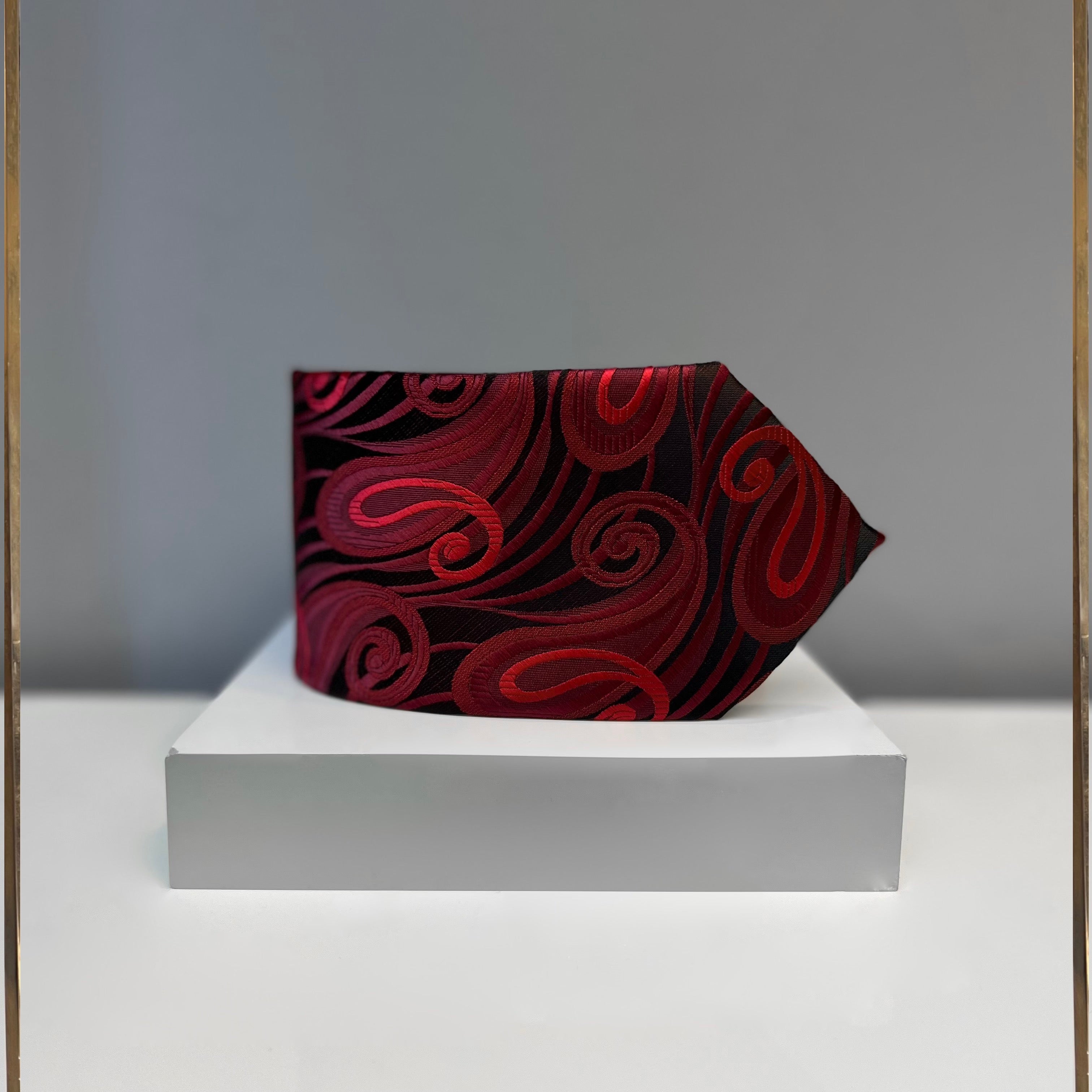 Red paisley silk tie