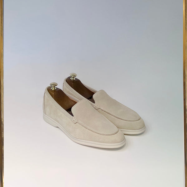 Cream Lux Suede Loafers