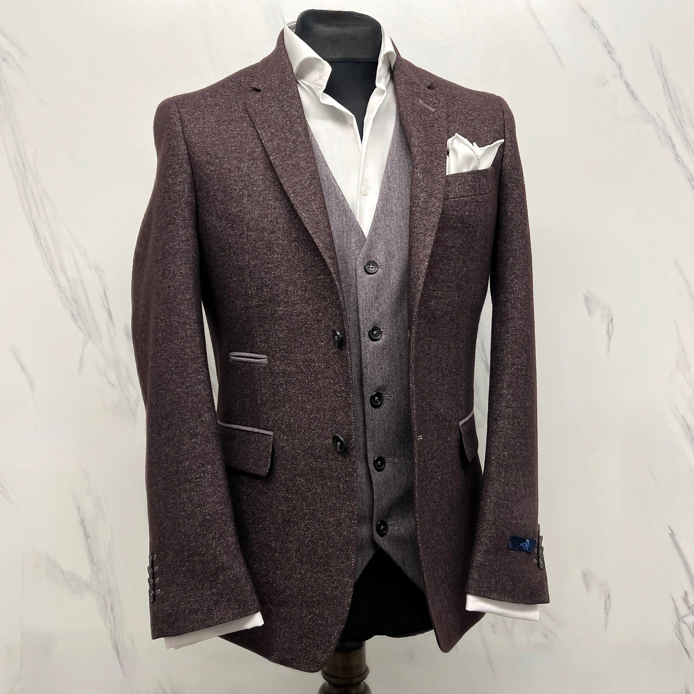 Oxblood Mélange Wool Blazer