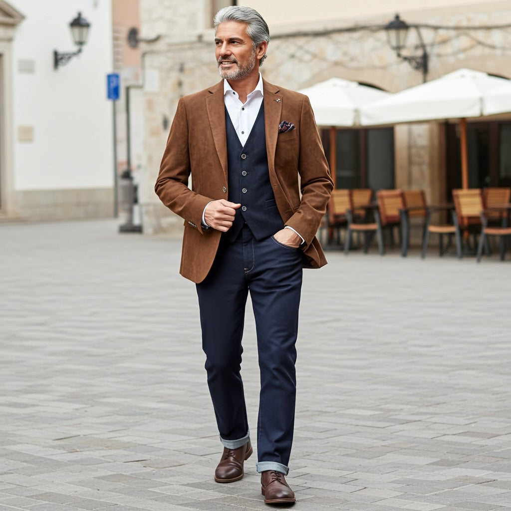 Brown Alcantara Blazer