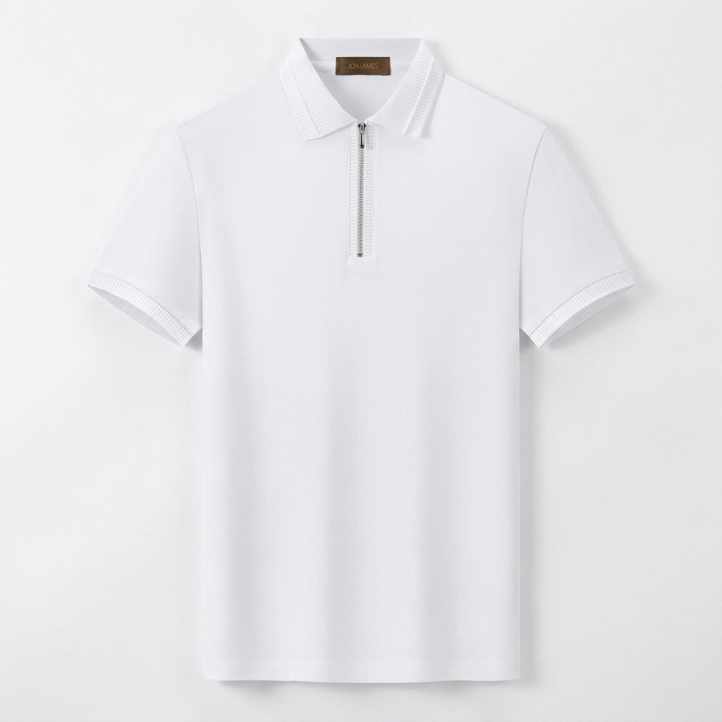White Knit Polo - Regular Fit
