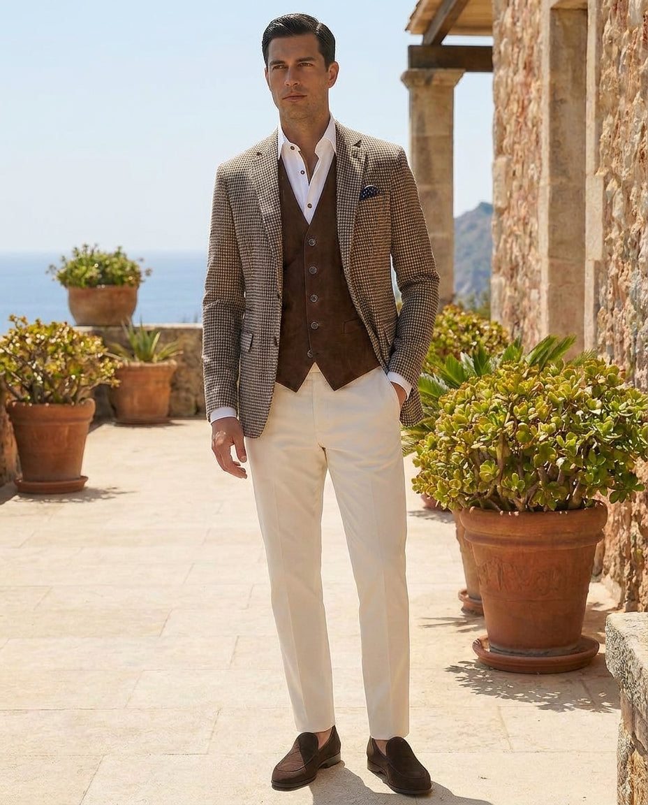 Brown Dogtooth Blazer