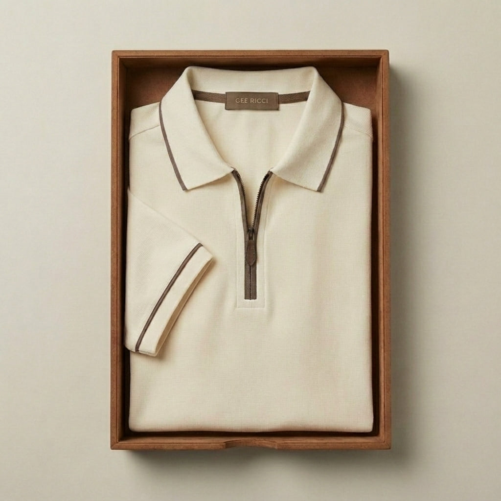Cream Riviera Performance Polo