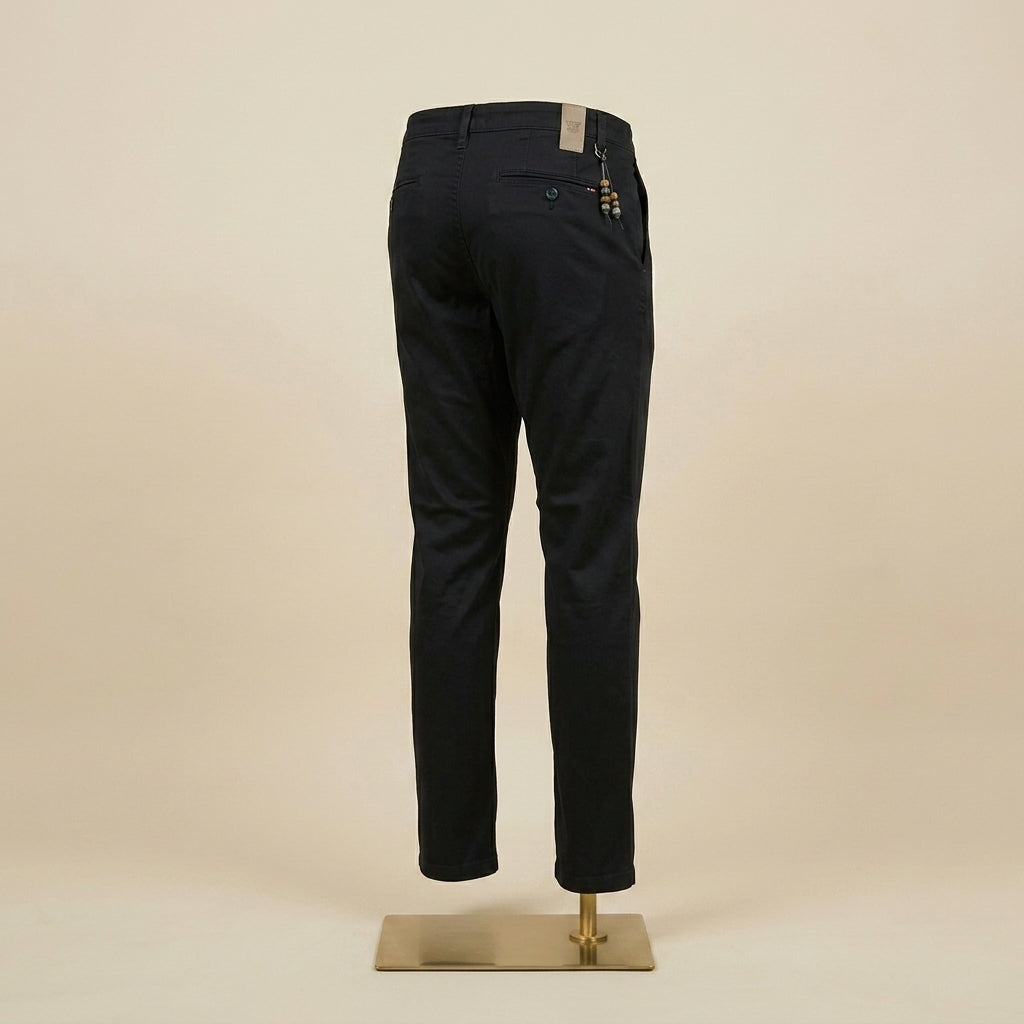 Black Cotton Chinos - Tailored Fit