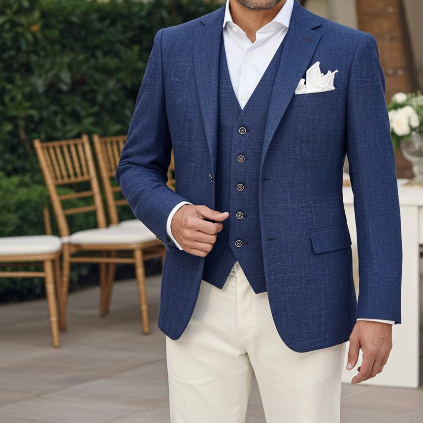 Azure Linen Look Blazer