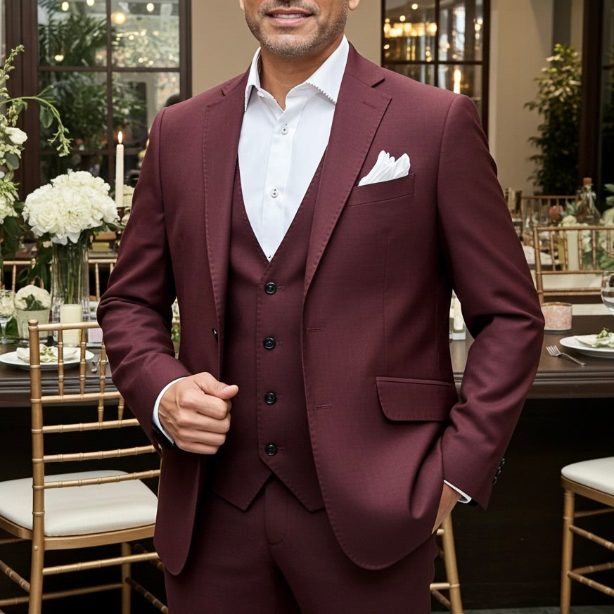 Burgundy Three-Piece Suit