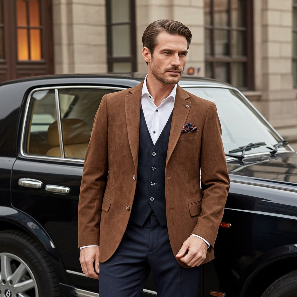 Brown Alcantara Blazer