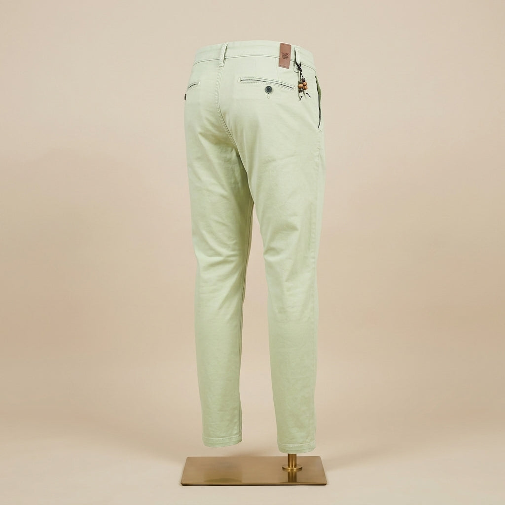 Pistachio Cotton Chinos - Tailored Fit