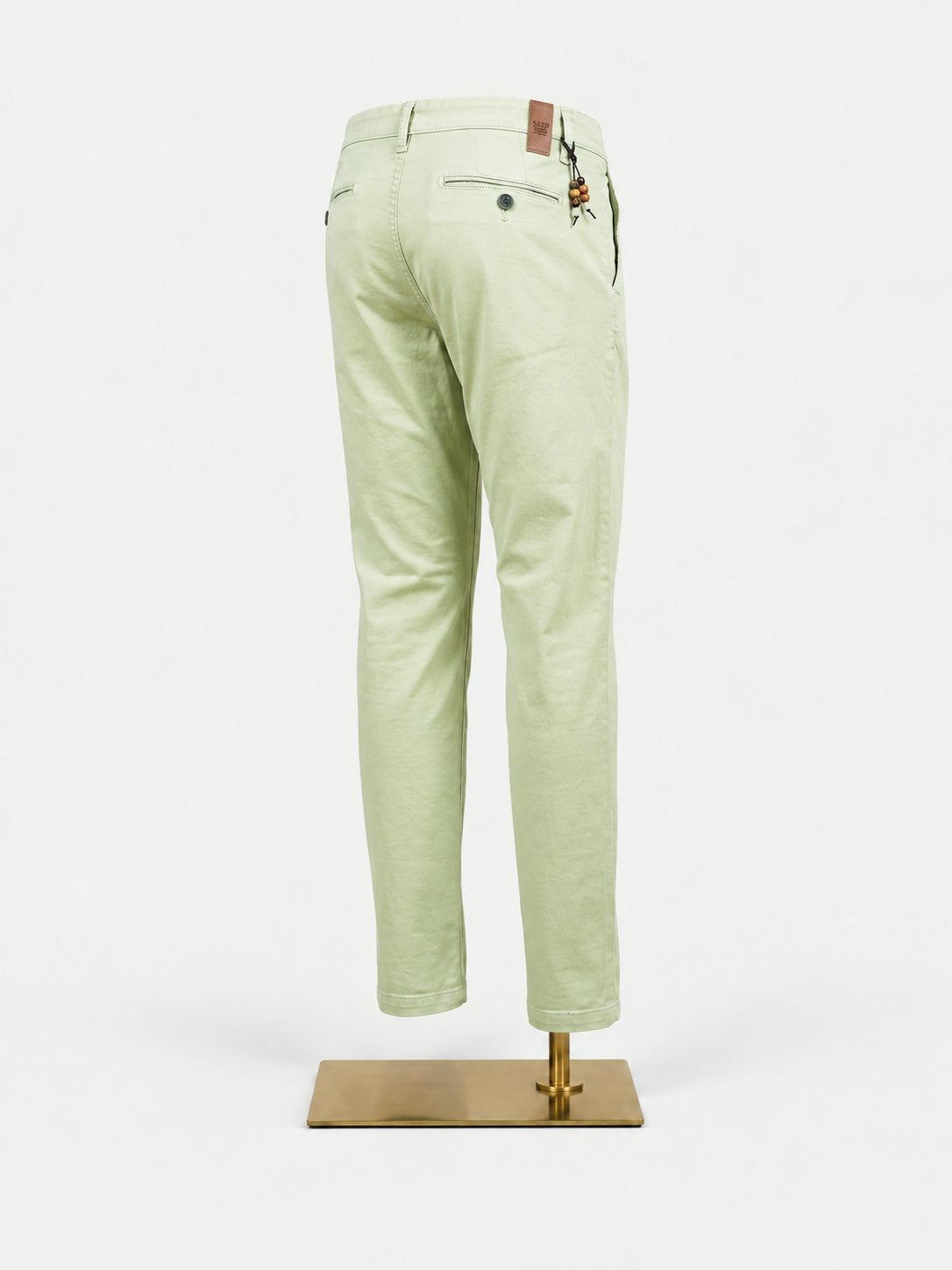 Pistachio Cotton Chinos - Tailored Fit