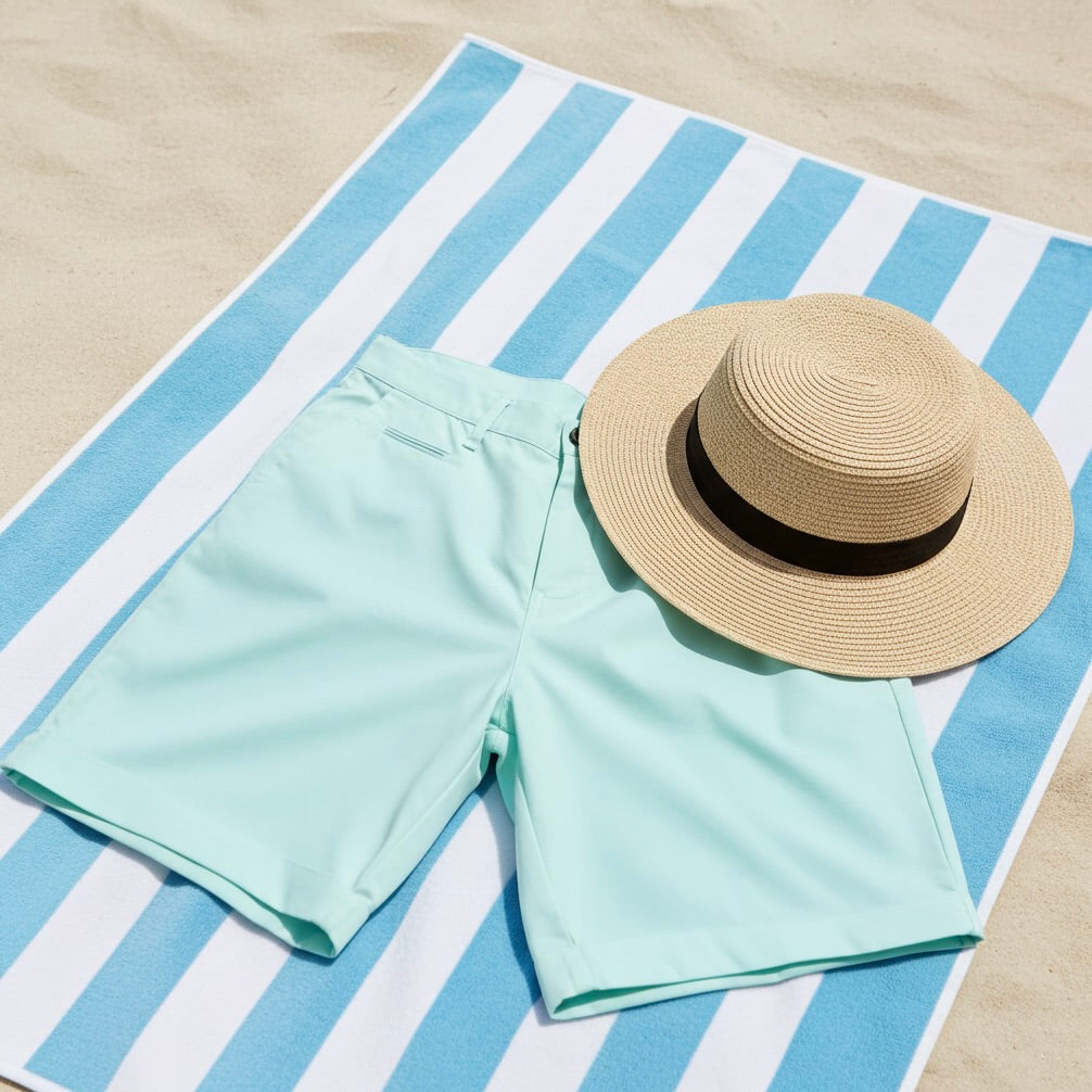 Italian Cotton Stretch Shorts – Mint Breeze