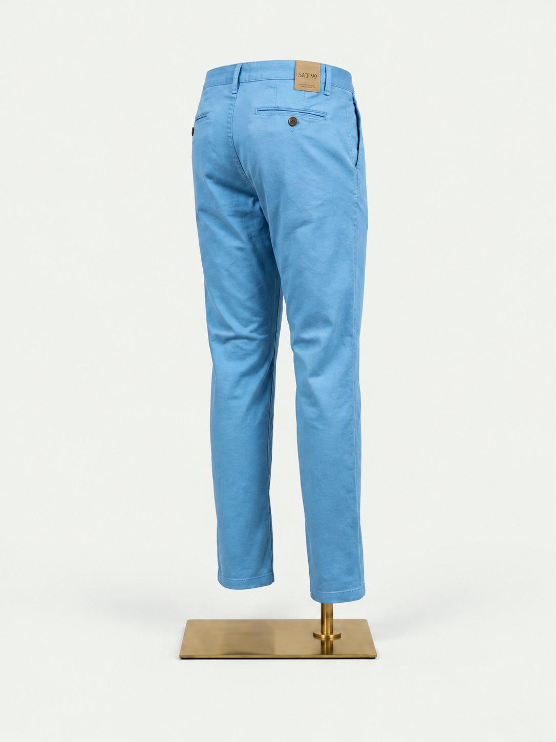 Turchese Sateen Cotton Chinos - Tailored Fit